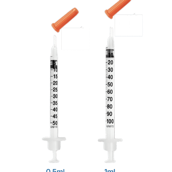 Seringue à insuline 0,5 ml / 1 ml – Graduation 50 UI / 100 UI