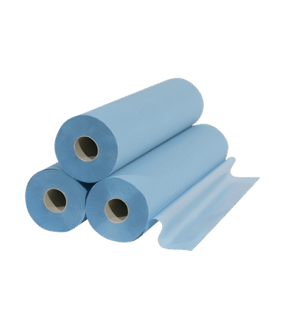 Drap d’examen plastifié bleu – Protection médicale imperméable