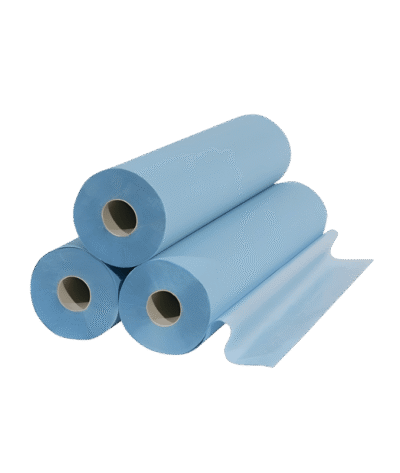 Drap d’examen plastifié bleu – Protection médicale imperméable