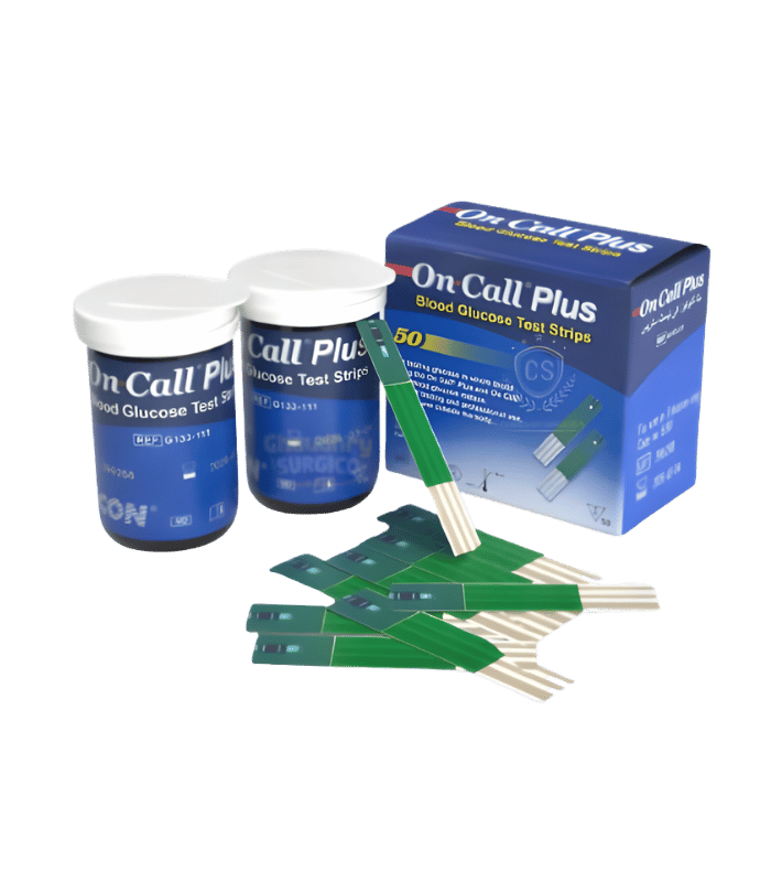 Bandelettes de Glycémie On Call Plus – Boîte de 50 Tests